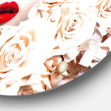 Woman's Fashion and Floral Design - Floral Oversized Circle Metal Wall Art