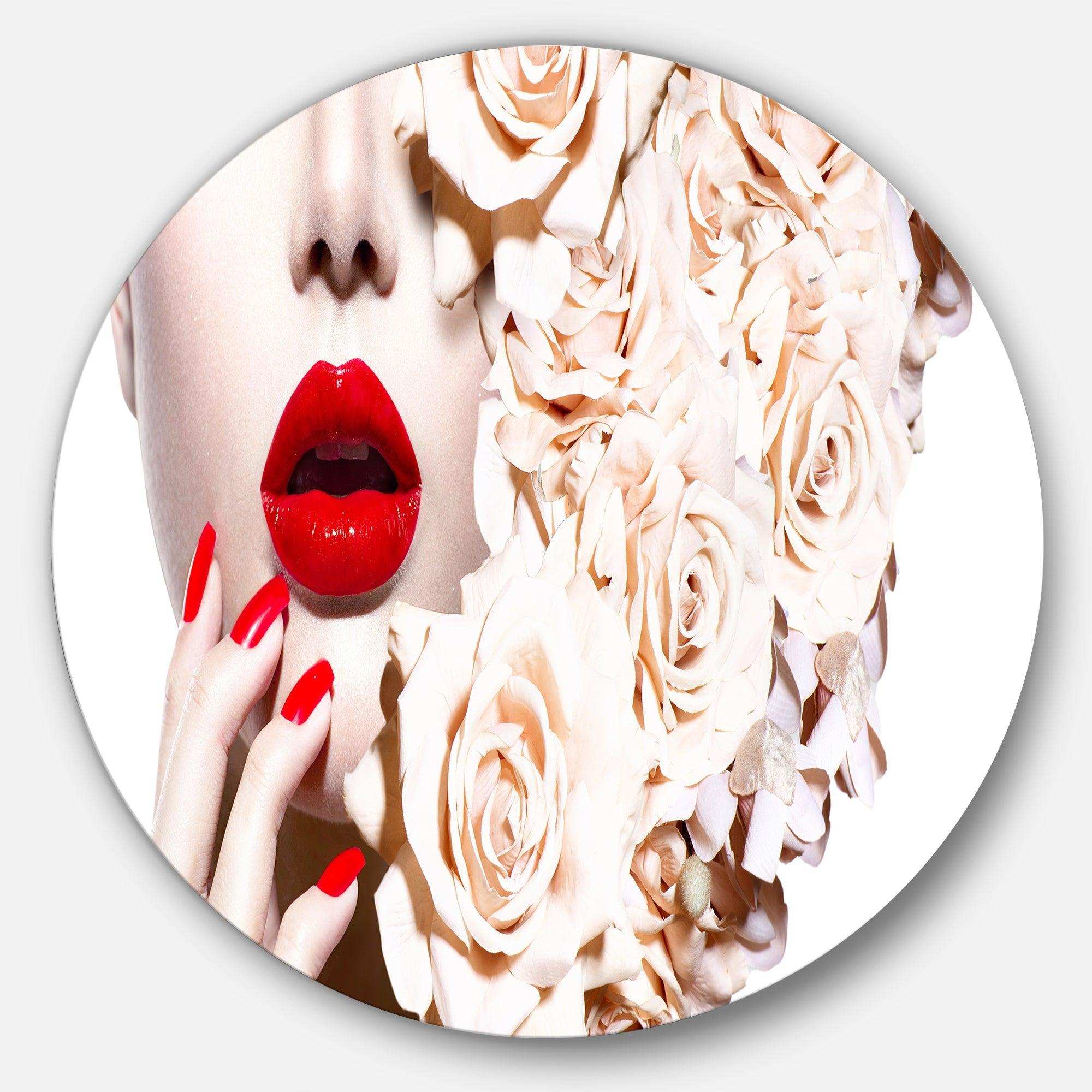 Woman's Fashion and Floral Design - Floral Oversized Circle Metal Wall Art