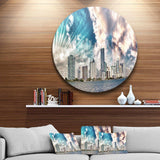 Miami Skyline with Clouds - Architecture Circle Metal Wall Decor