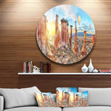 Mushrooms - Landscape Photography Round Metal Wall Art