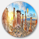 Mushrooms - Landscape Photography Round Metal Wall Art