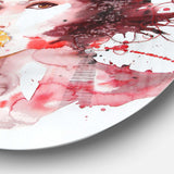 Illustrated Girl with Red Hair - Romantic Circle Metal Wall Decor