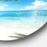 Palm Trees and Sea - Landscape Photography Circle Metal Wall Decor