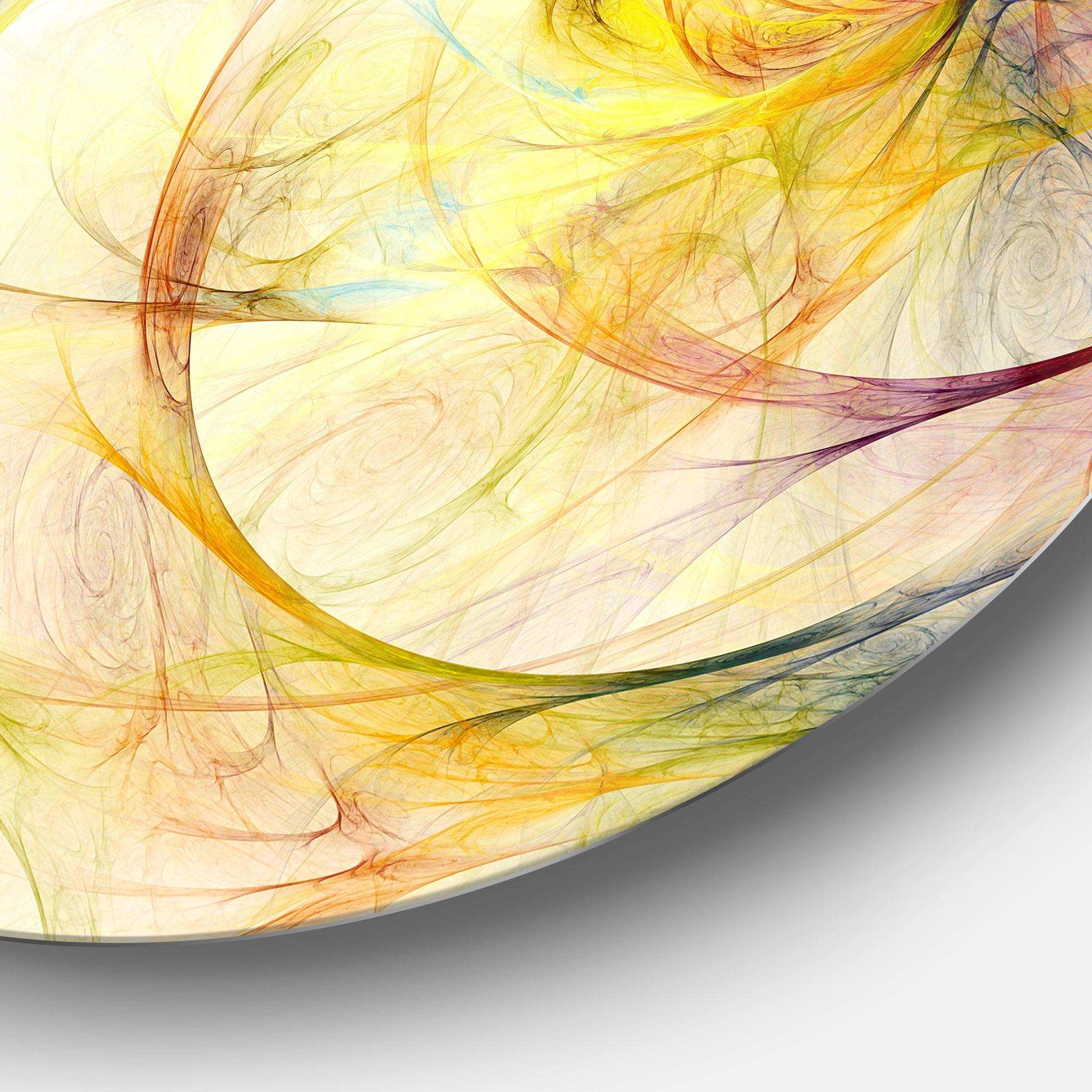 Yellow Storm Sky - Abstract Round Metal Wall Art