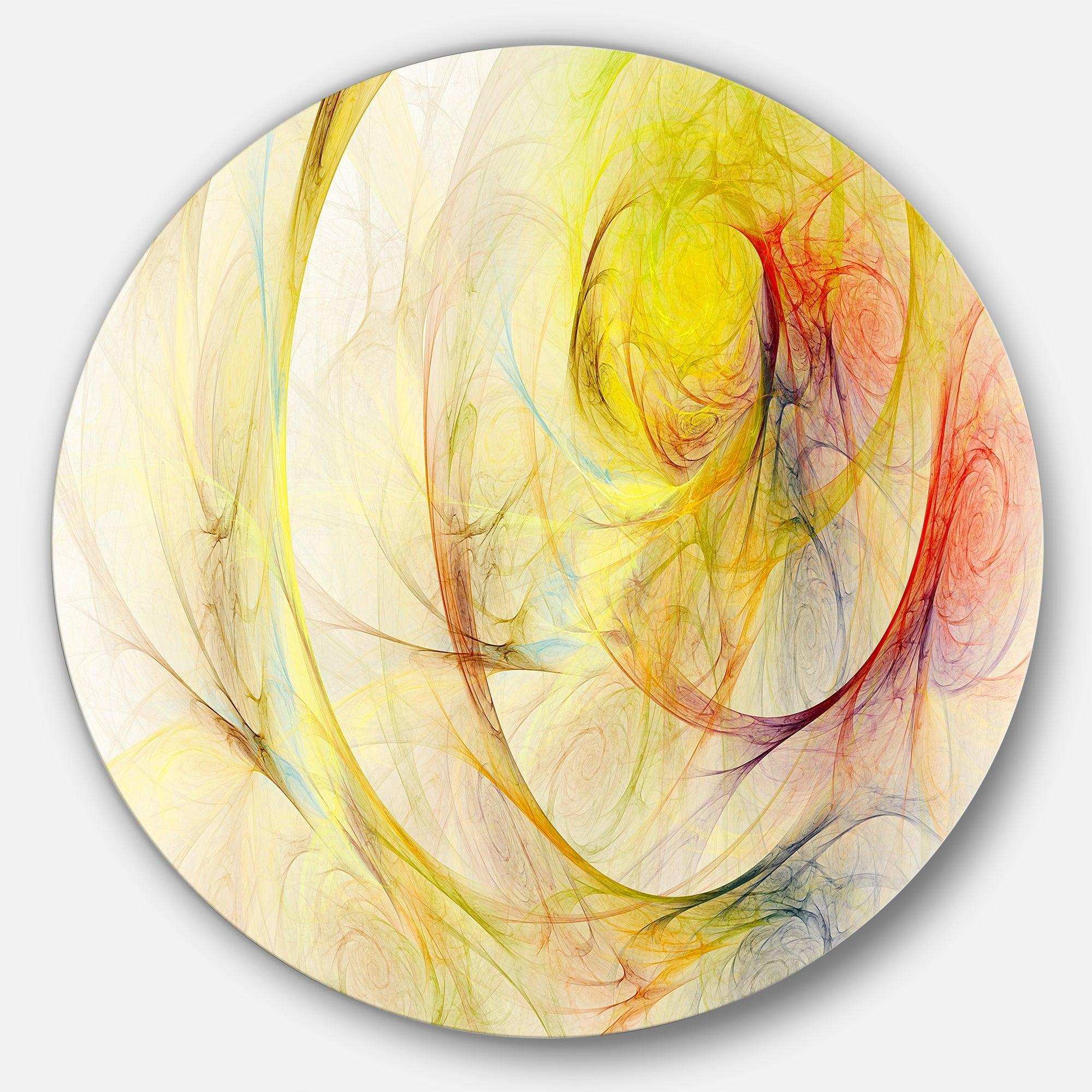 Yellow Storm Sky - Abstract Round Metal Wall Art