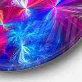 Christmas Fireworks Red - Abstract Metal Circle Wall Art