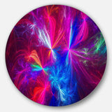 Christmas Fireworks Red - Abstract Metal Circle Wall Art