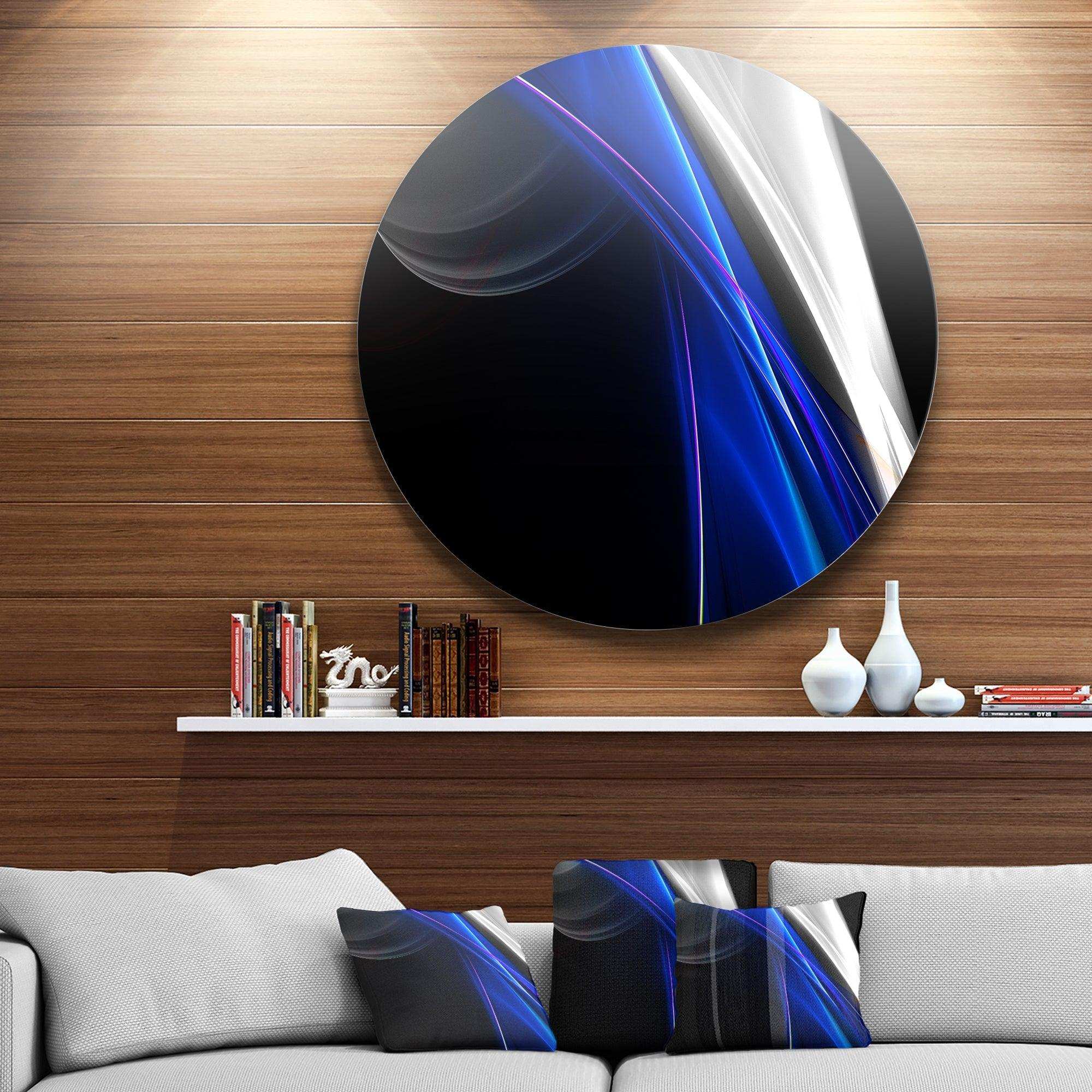 Glittering Blue Pattern - Abstract Circle Metal Wall Decor
