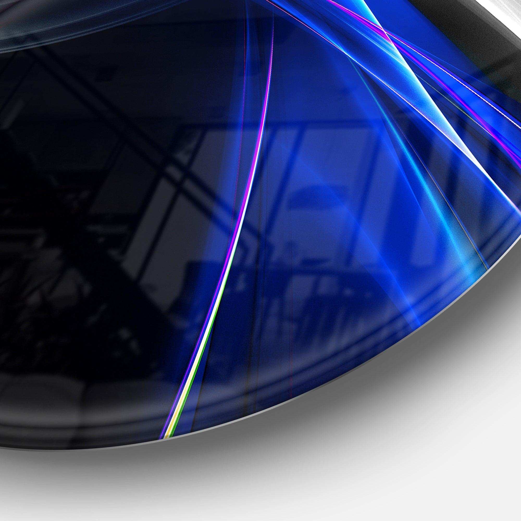 Glittering Blue Pattern - Abstract Circle Metal Wall Decor