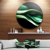 Glittering Green Pattern - Abstract Round Metal Wall Art