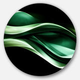 Glittering Green Pattern - Abstract Round Metal Wall Art