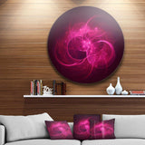 Glowing Magenta Circles - Abstract Round Metal Wall Art