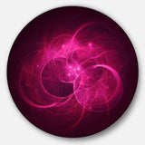 Glowing Magenta Circles - Abstract Round Metal Wall Art