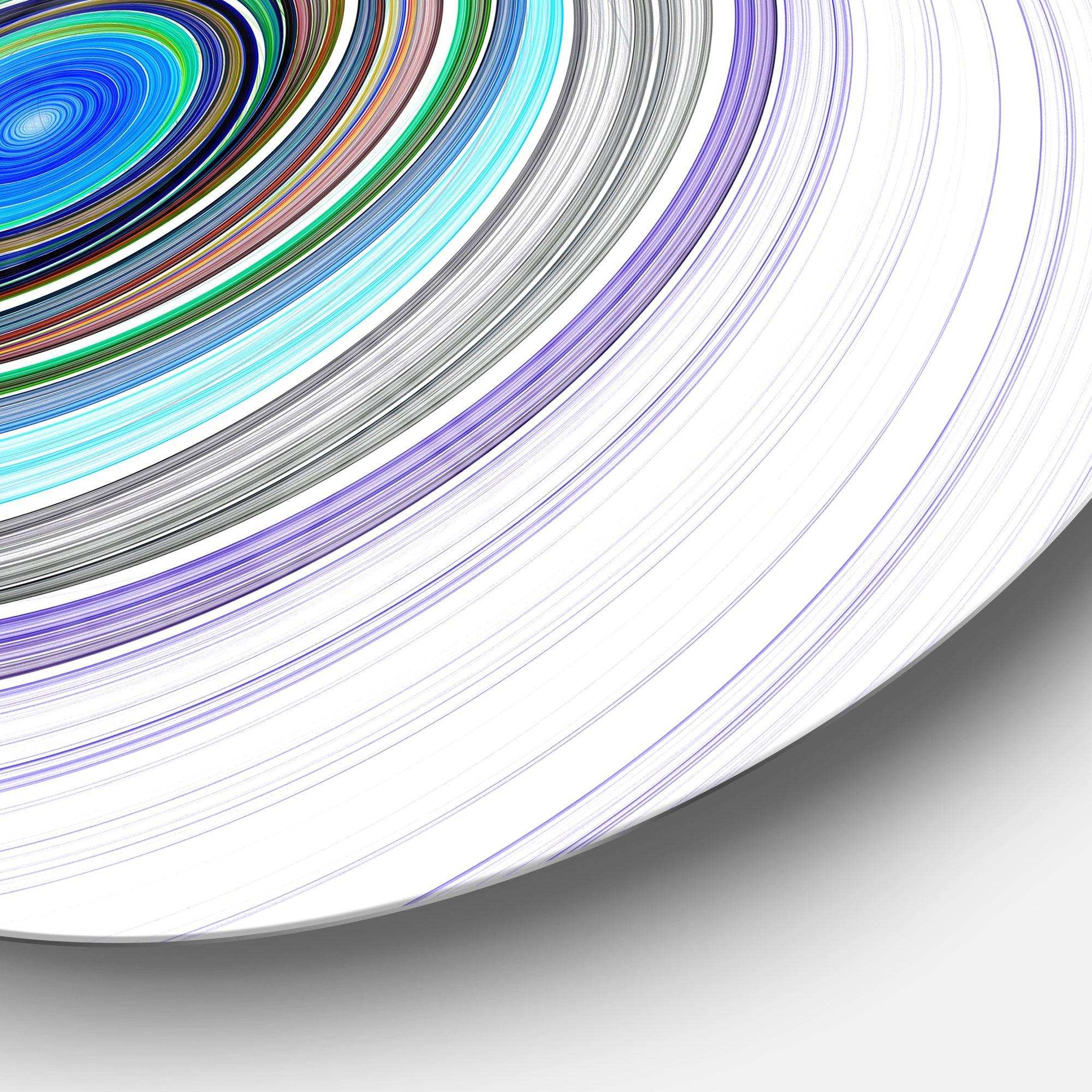 Endless Tunnel Purple Ripples - Abstract Circle Metal Wall Decor