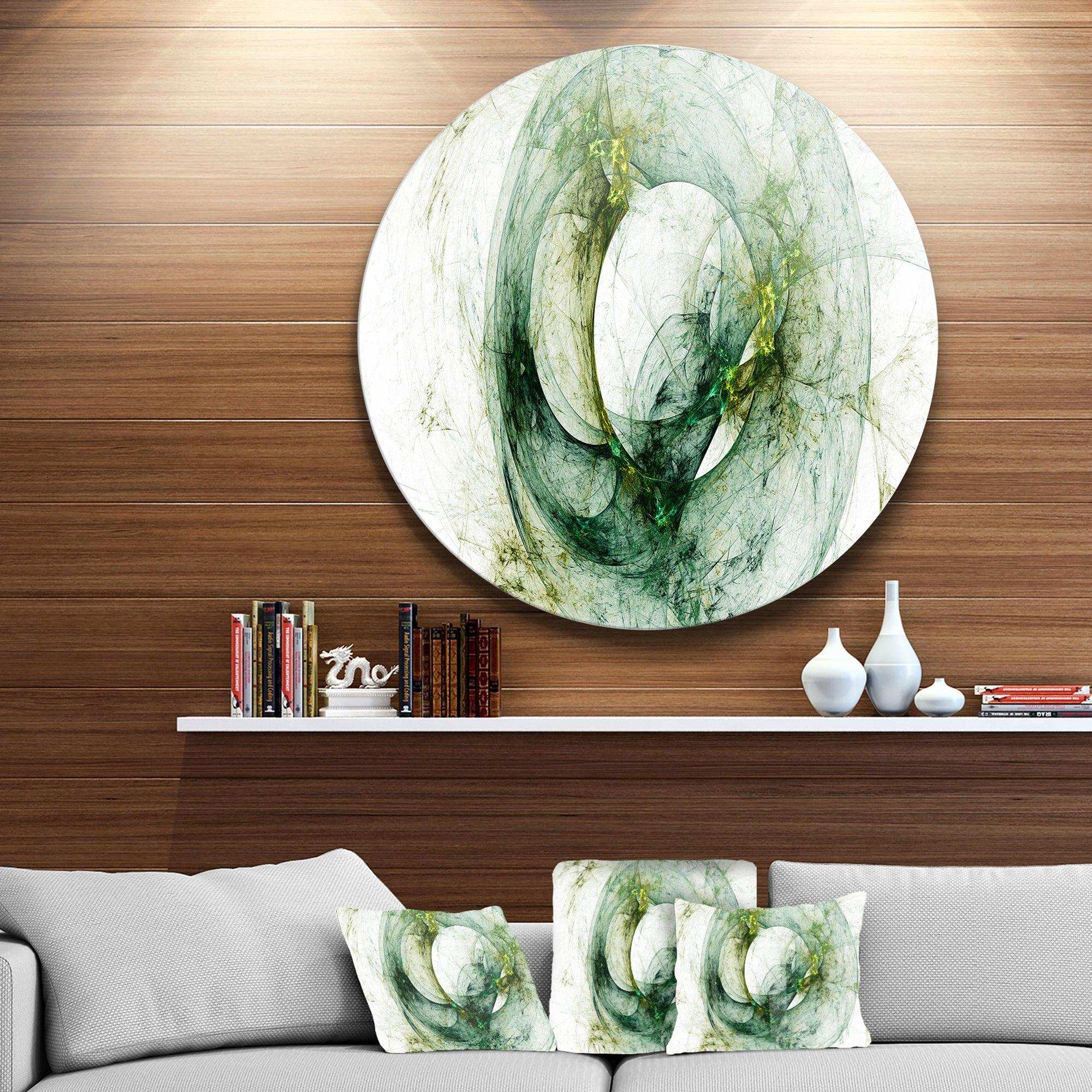 Far Spherical Galaxy Brown - Abstract Metal Circle Wall Art