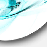 Colored Smoke Light Blue - Abstract Round Metal Wall Art