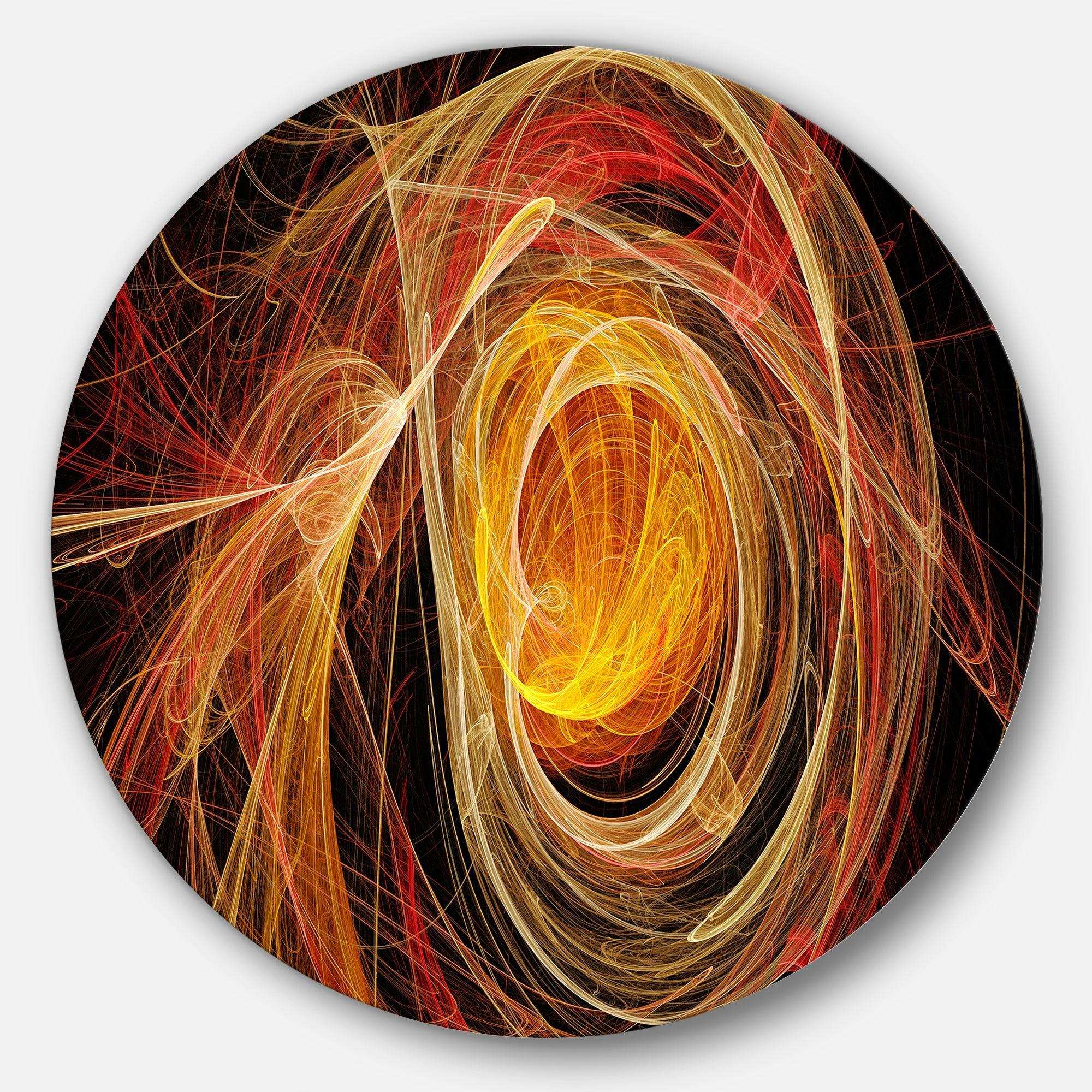 Orange Ball of Yarn - Abstract Circle Metal Wall Decor