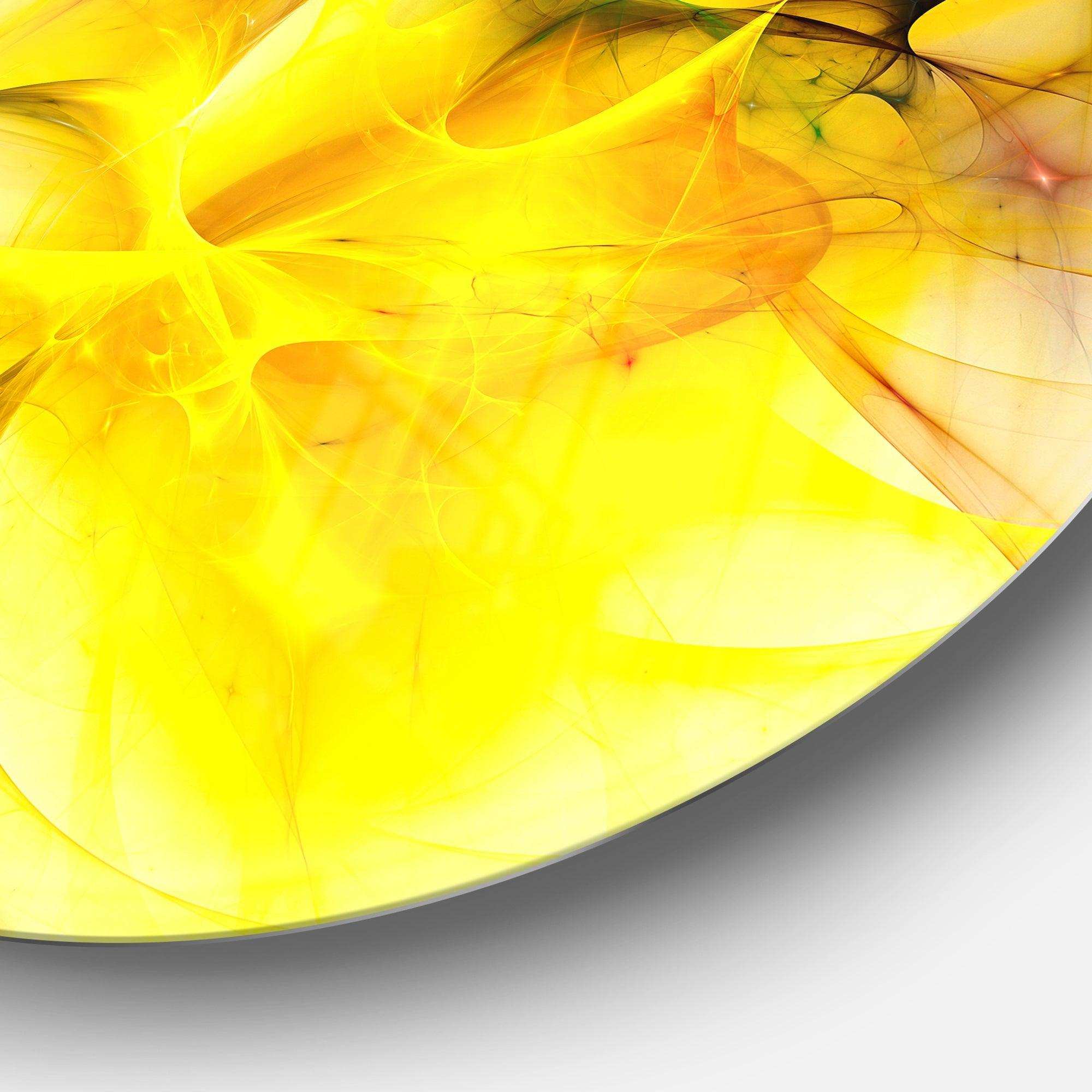 Light Yellow Nebula Star - Abstract Circle Metal Wall Decor