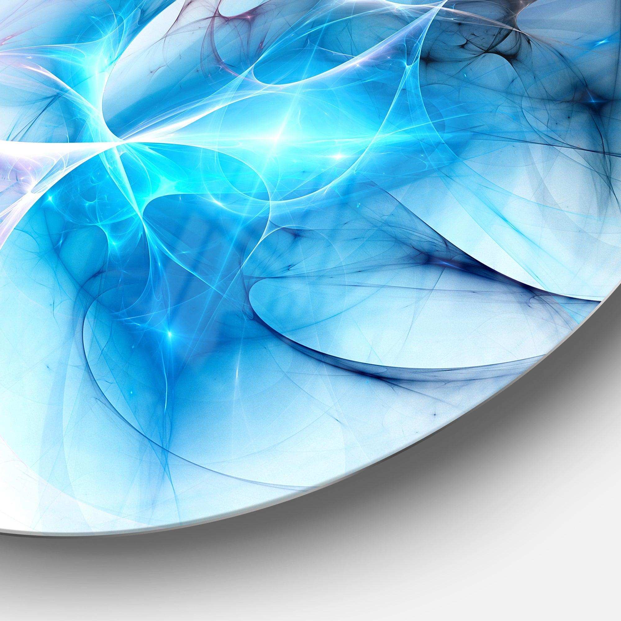 Blue Nebula Star - Abstract Metal Circle Wall Art