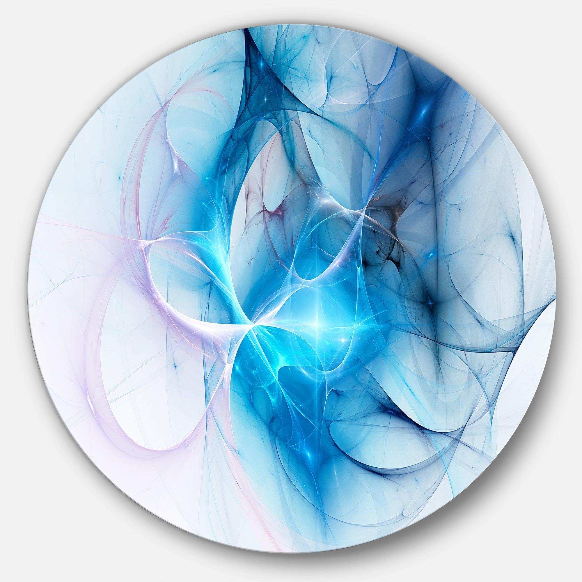 Blue Nebula Star - Abstract Metal Circle Wall Art