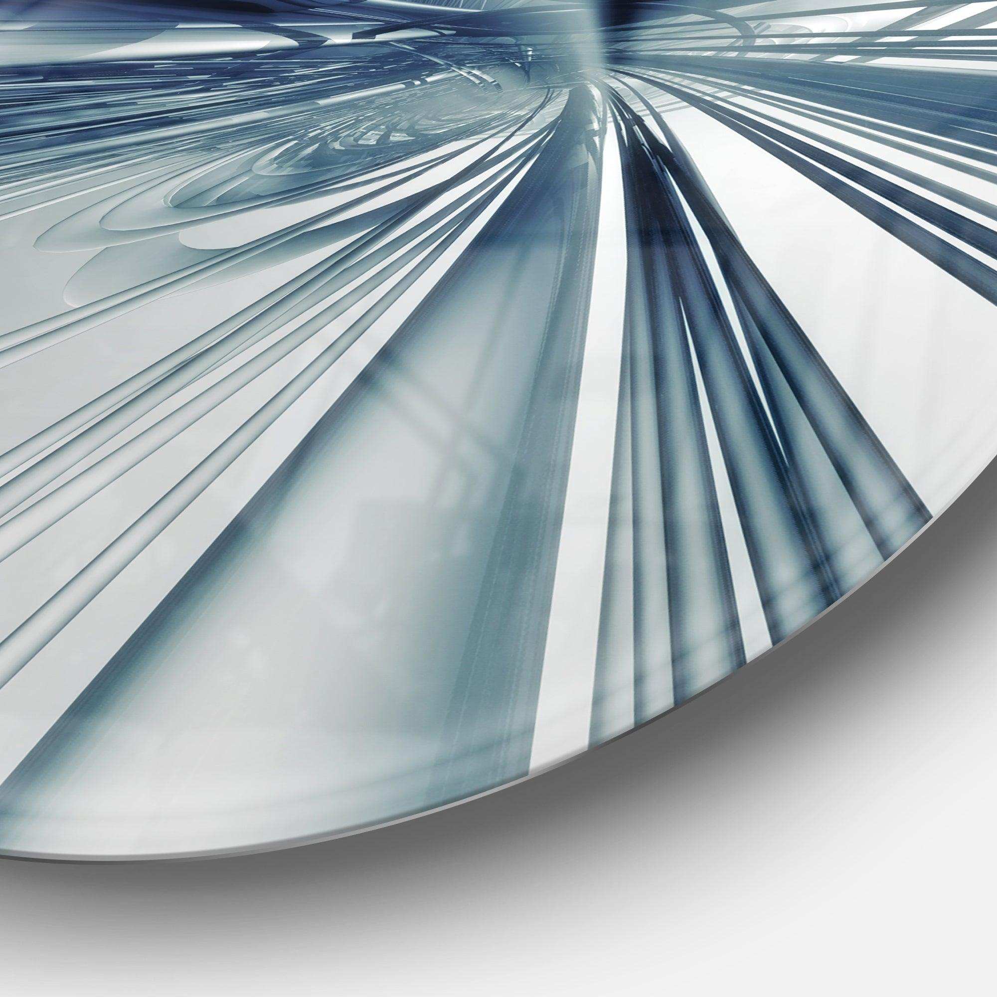 Blue 3D Textured Art - Abstract Large Metal Circle Wall Art