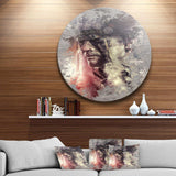 Native American Indian Warrior - Romantic Round Metal Wall Art