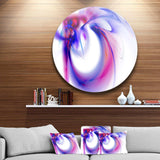 Purple Abstract Fractal Art - Abstract Round Metal Wall Art