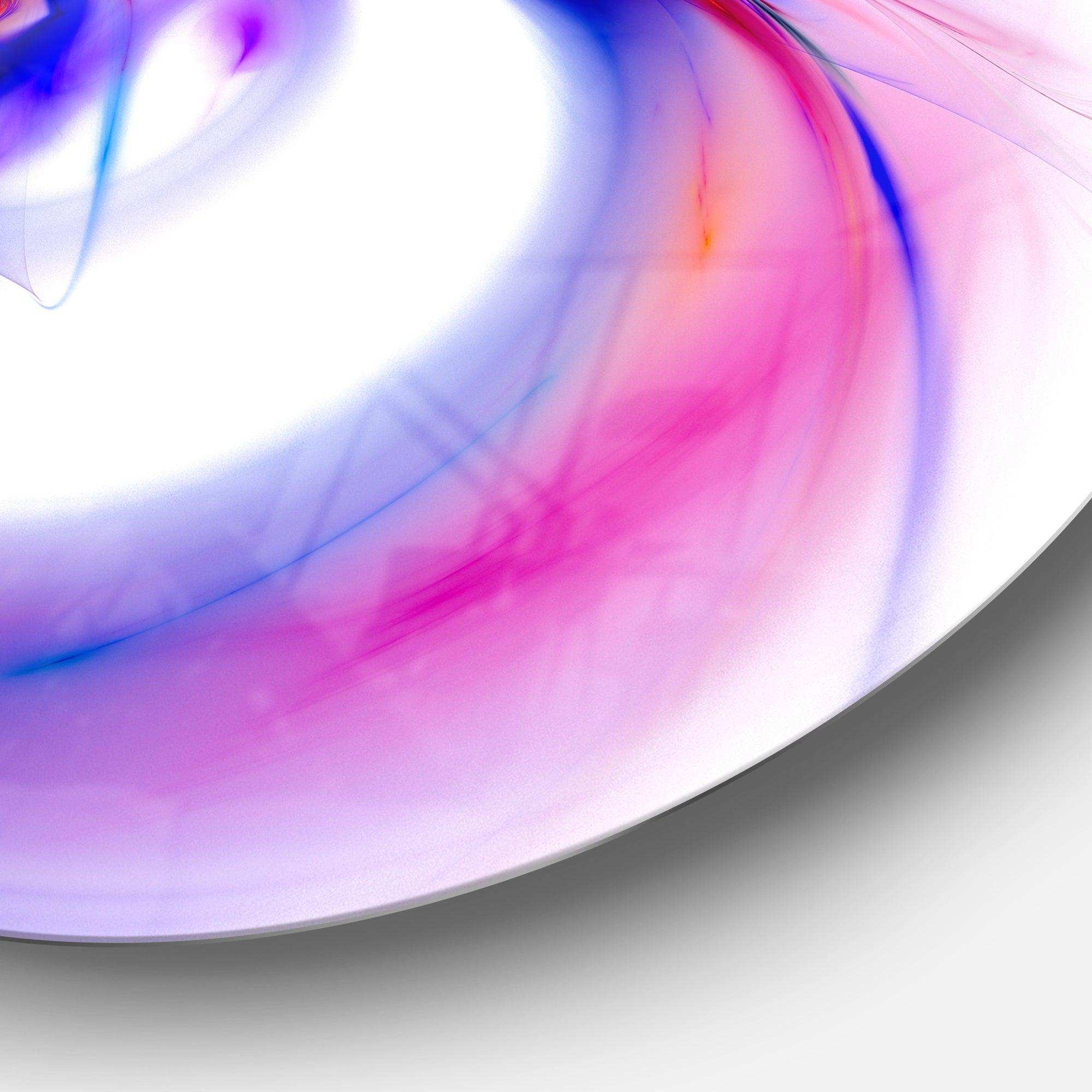 Purple Abstract Fractal Art - Abstract Round Metal Wall Art