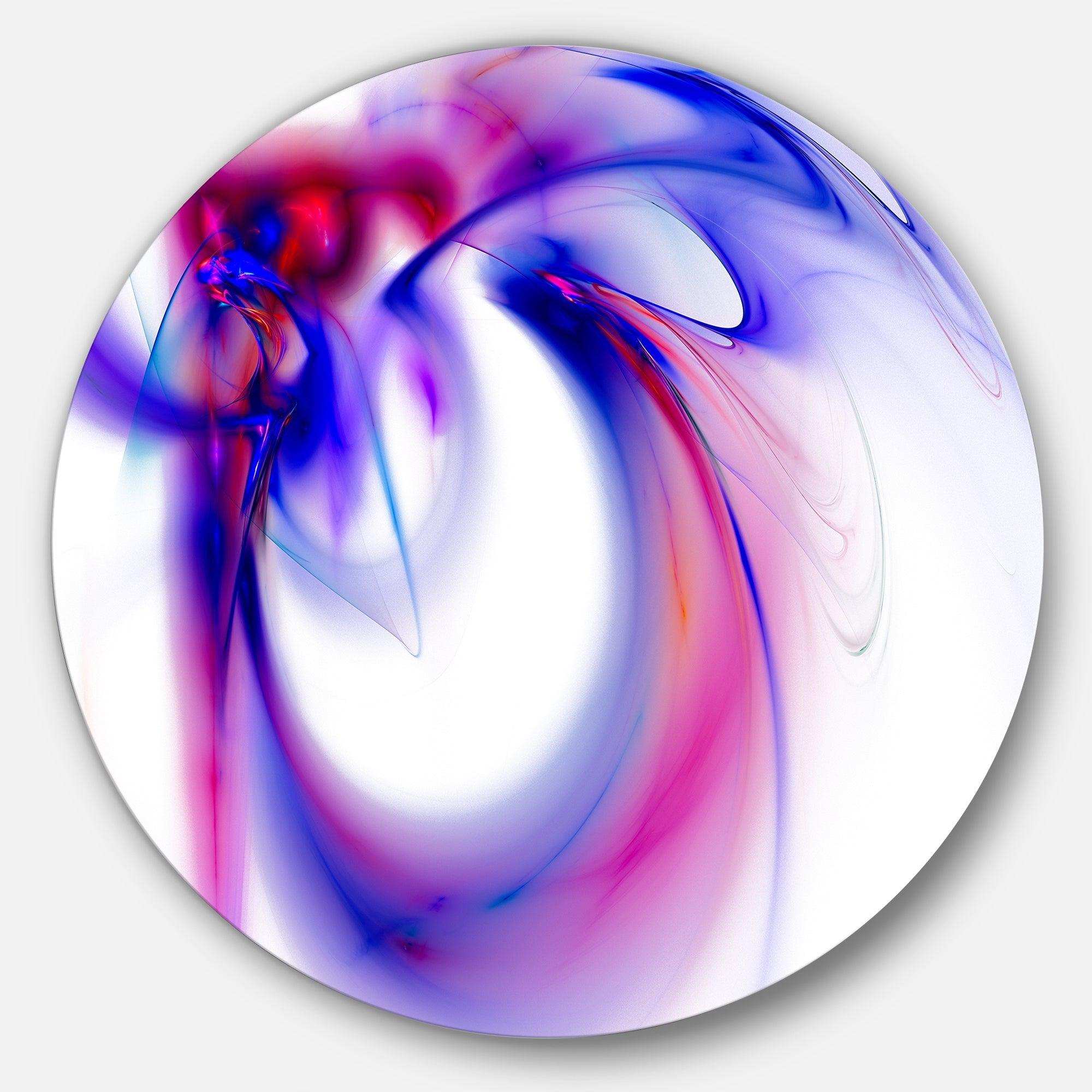 Purple Abstract Fractal Art - Abstract Round Metal Wall Art