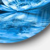 Blue Water Lily - Floral Metal Circle Wall Art