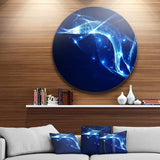 Blue Musical Background - Abstract Round Metal Wall Art