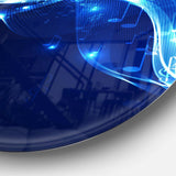 Blue Musical Background - Abstract Round Metal Wall Art