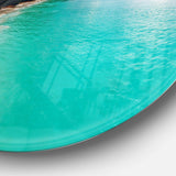 Tropical Beach with Blue Waters - Sea & Shore Circle Metal Wall Decor