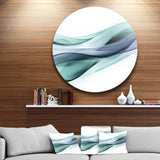 Fractal Lines Grey Blue - Abstract Oversized Circle Metal Wall Art