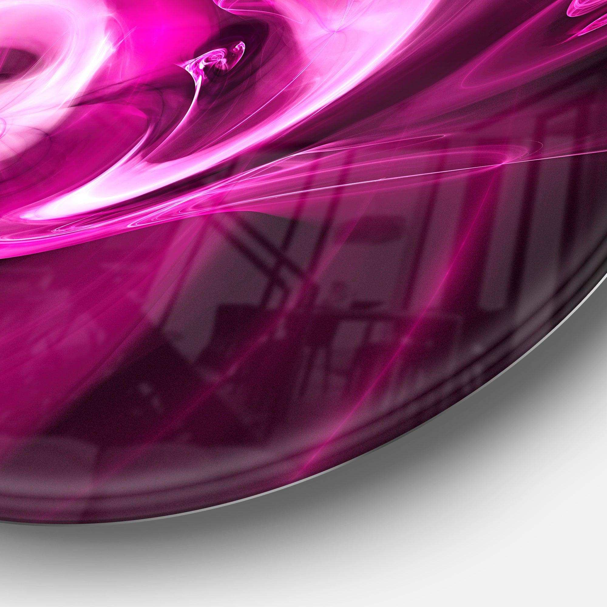 Colored Smoke Spiral Purple - Abstract Metal Circle Wall Art