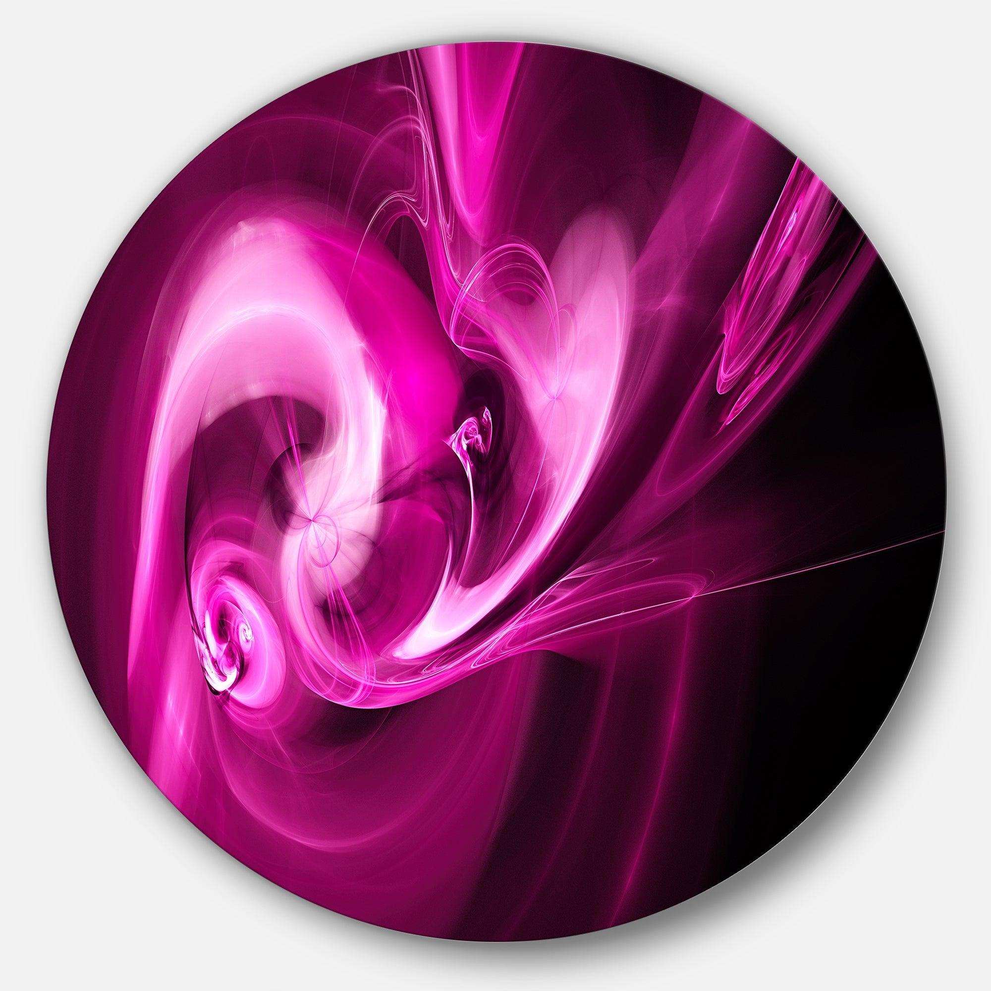 Colored Smoke Spiral Purple - Abstract Metal Circle Wall Art