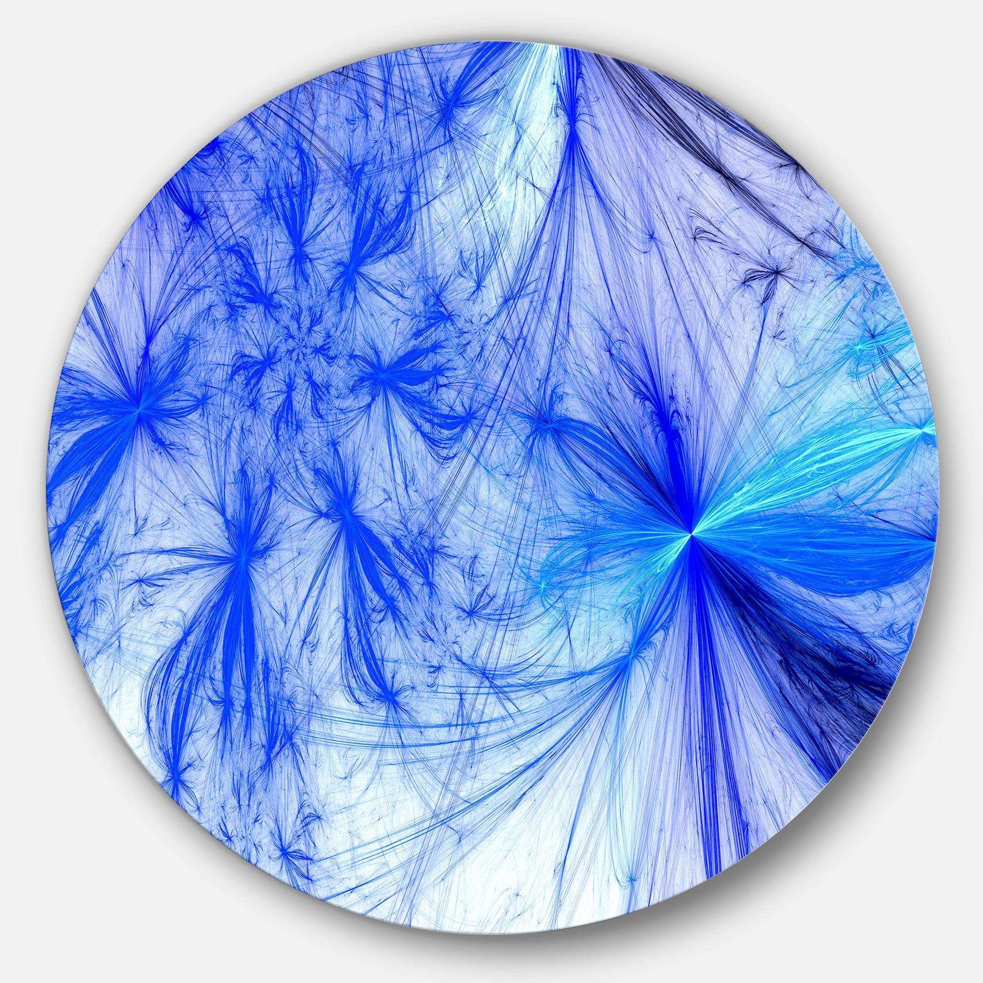 Christmas Fireworks Blue - Abstract Circle Metal Wall Decor