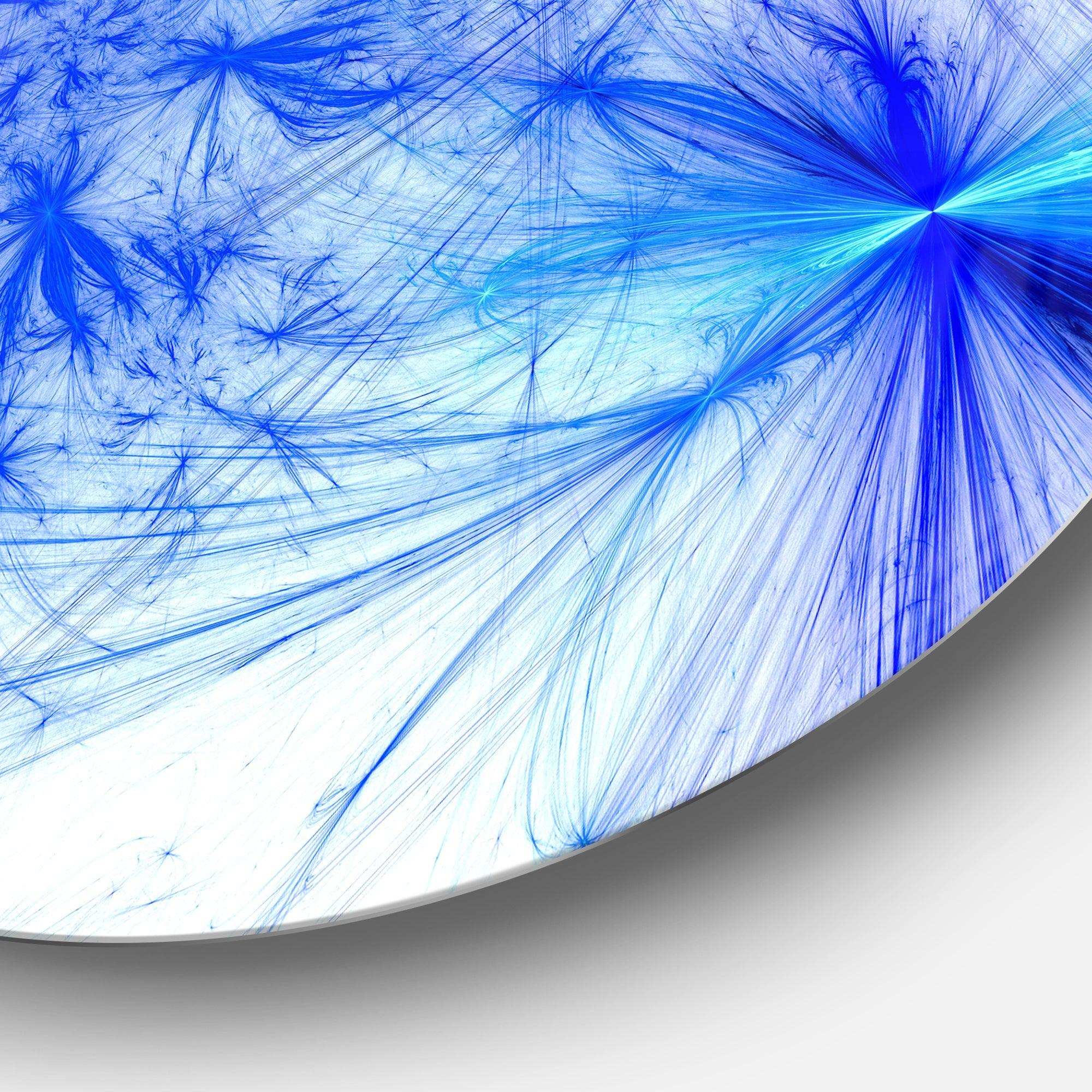Christmas Fireworks Blue - Abstract Circle Metal Wall Decor