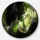 Billowing Smoke Green - Landscape Round Metal Wall Art