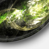 Billowing Smoke Green - Landscape Round Metal Wall Art