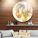 Billowing Smoke Yellow - Abstract Round Metal Wall Art