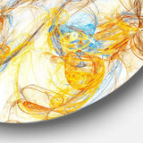 Billowing Smoke Yellow - Abstract Round Metal Wall Art