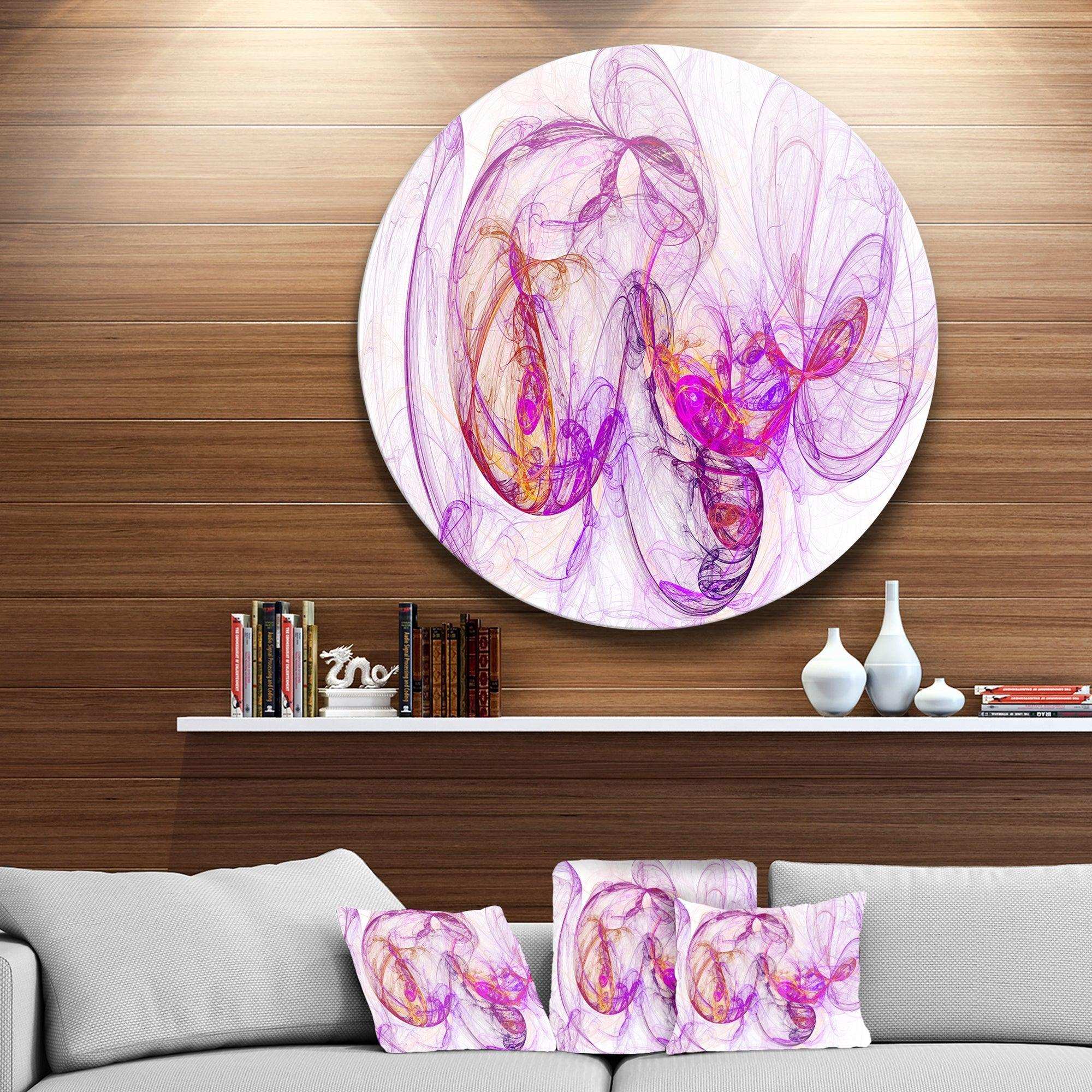 Billowing Smoke Magenta - Abstract Circle Metal Wall Decor