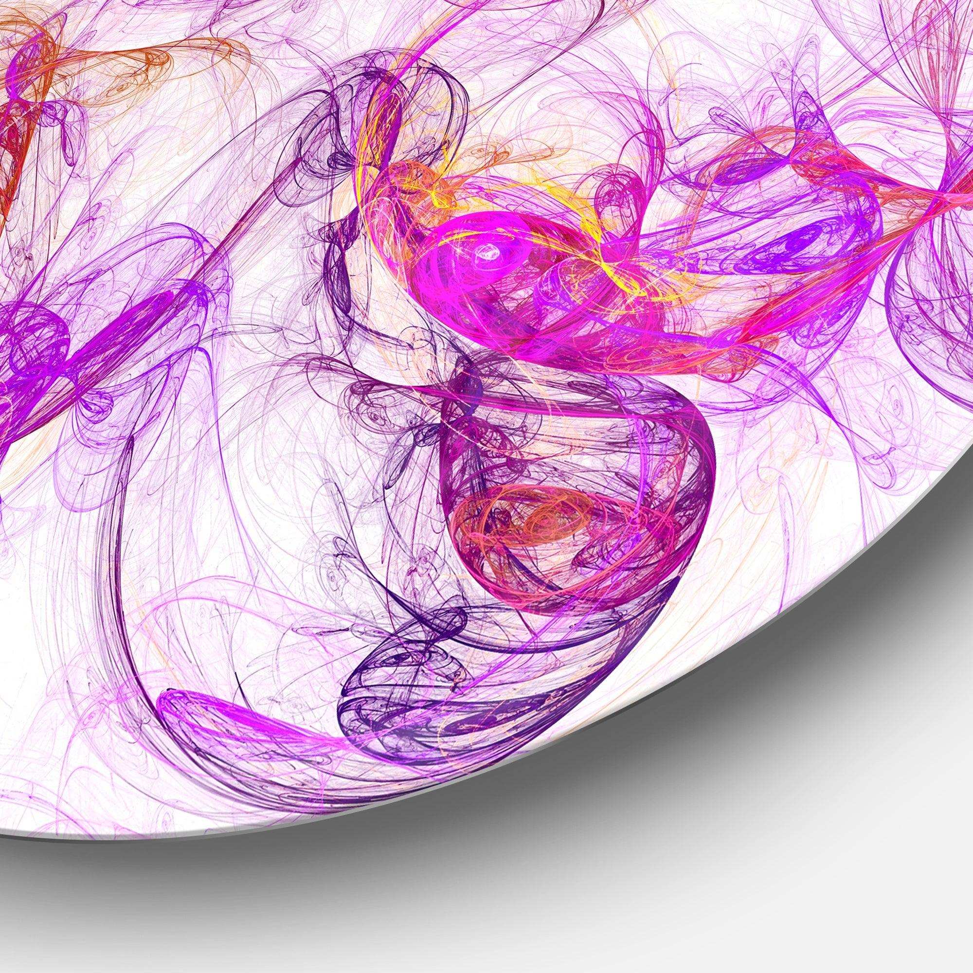 Billowing Smoke Magenta - Abstract Circle Metal Wall Decor