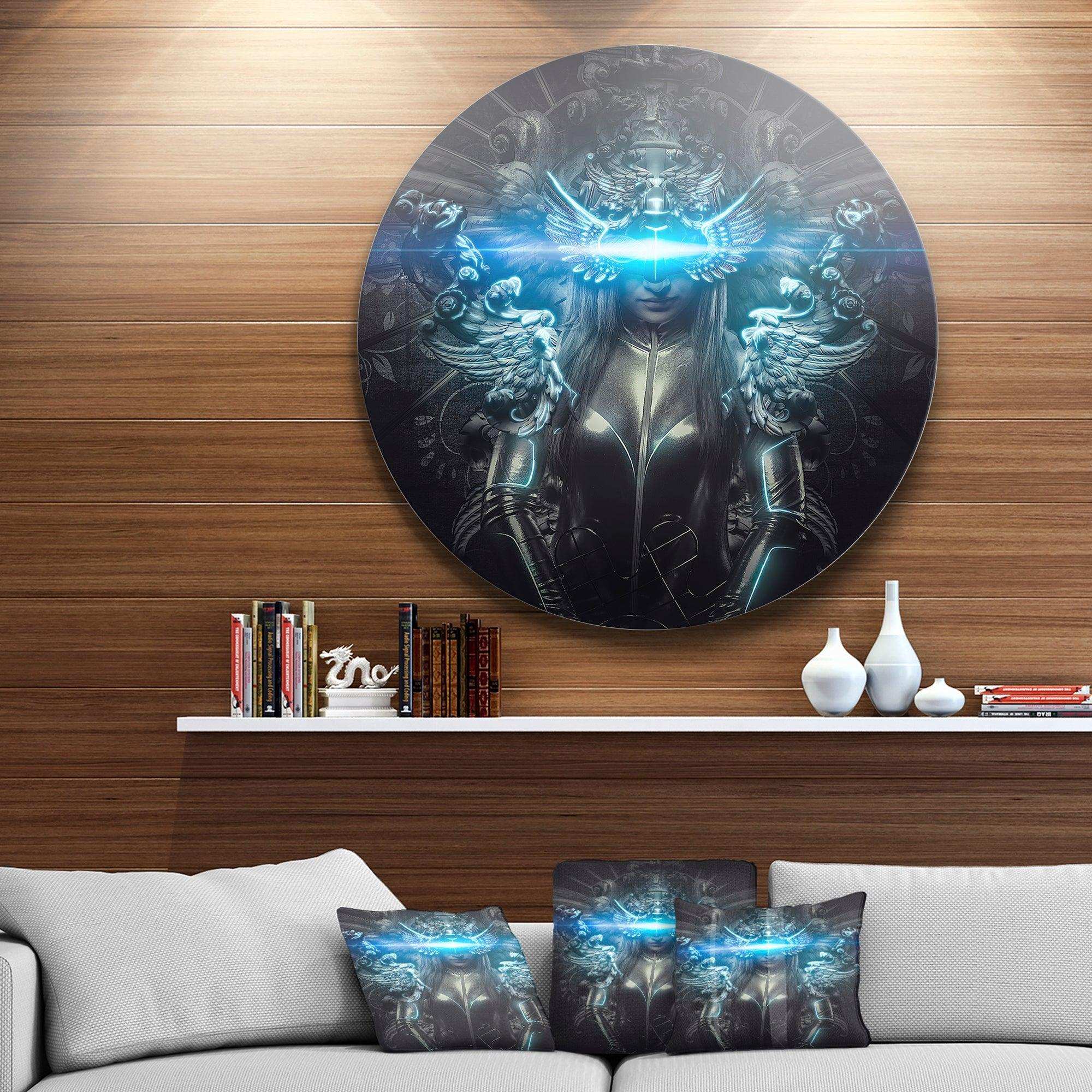 Woman Suit with Relief - Romantic Circle Metal Wall Decor