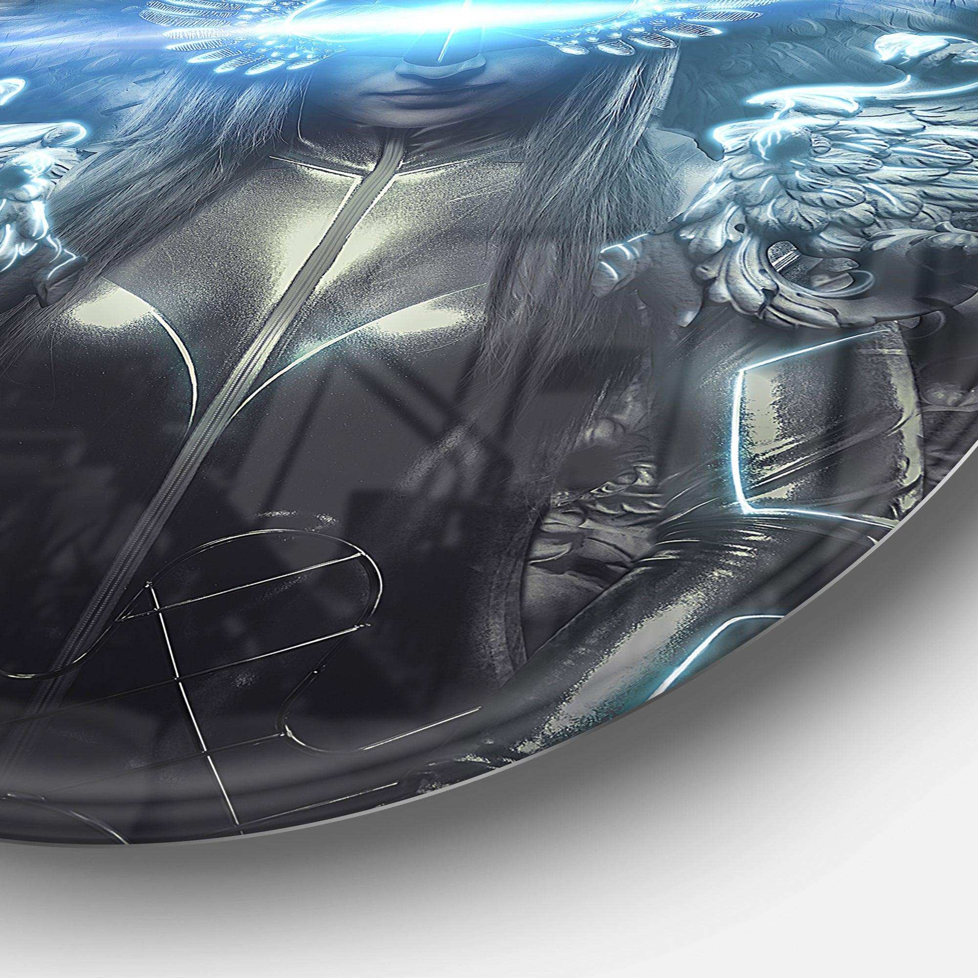 Woman Suit with Relief - Romantic Circle Metal Wall Decor