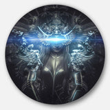 Woman Suit with Relief - Romantic Circle Metal Wall Decor