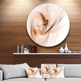 Spiral Nebula Space Orange - Abstract Round Metal Wall Art