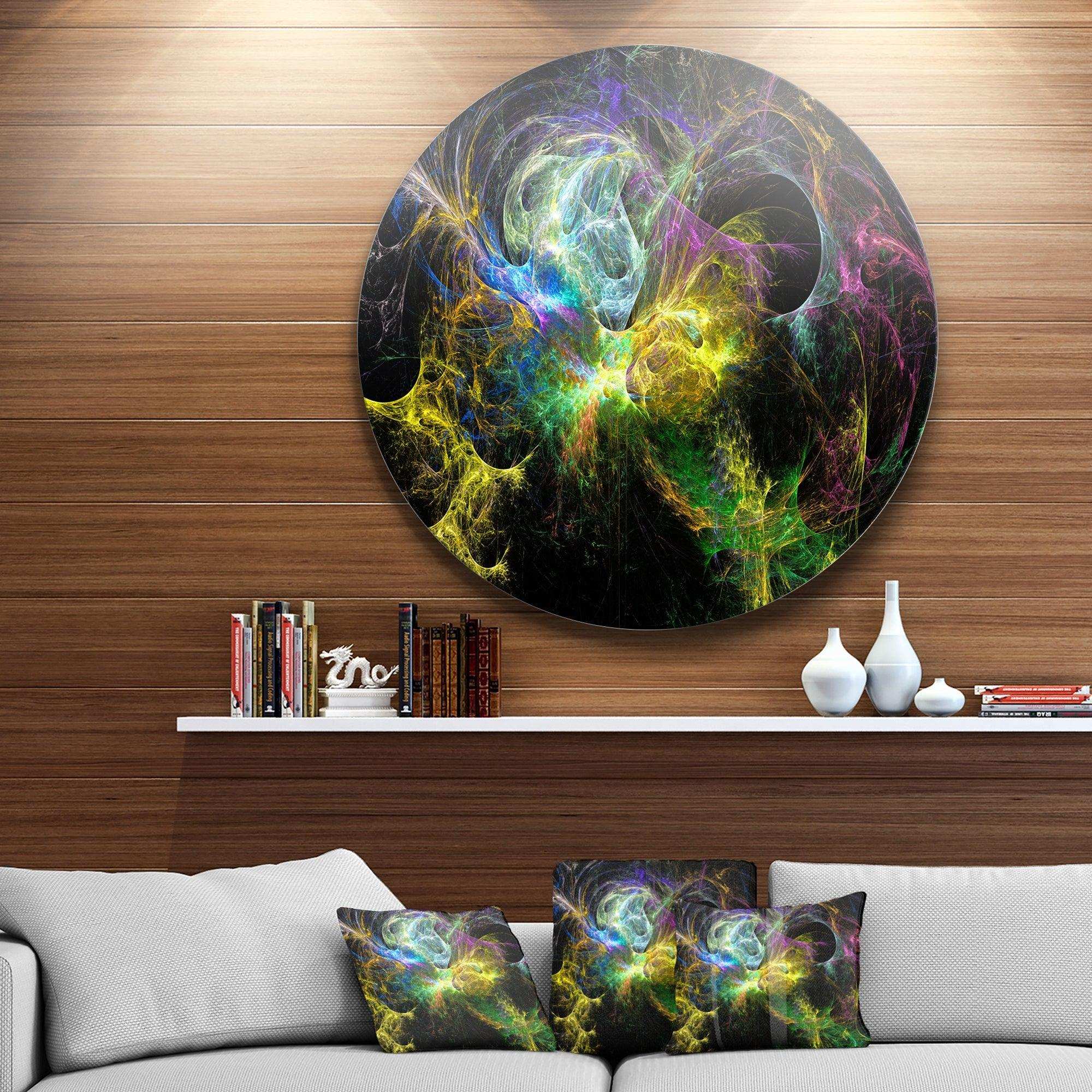 Wings of Angels Yellow - Abstract Circle Metal Wall Decor