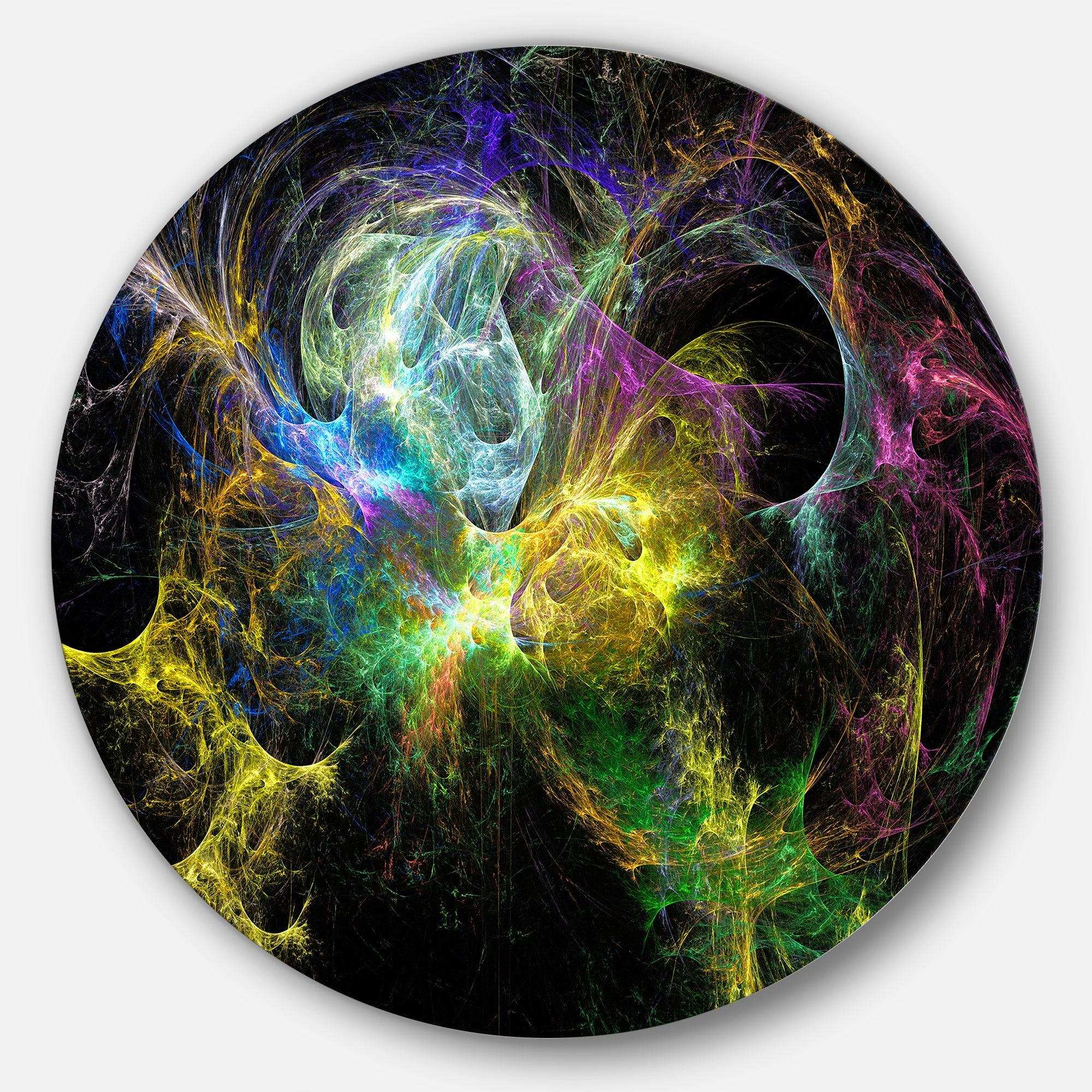 Wings of Angels Yellow - Abstract Circle Metal Wall Decor